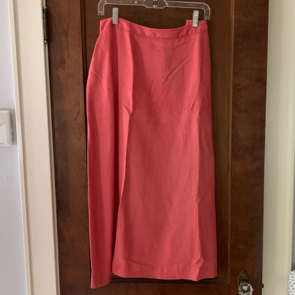 VINTAGE L.L.Bean Linen Coral Skirt (Petite)